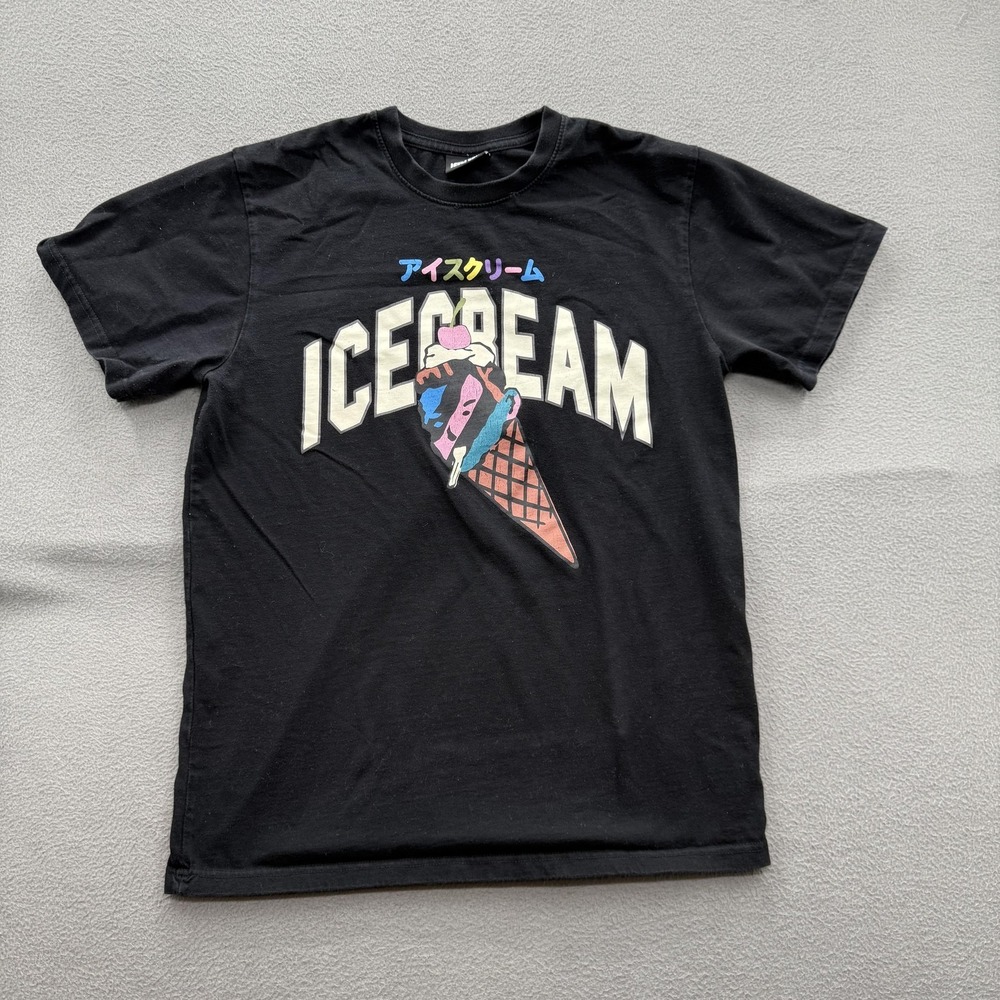 Icecream Shirt Mens‎ Medium Black Japanese Logo Ice Cream Cone Graphic Tee